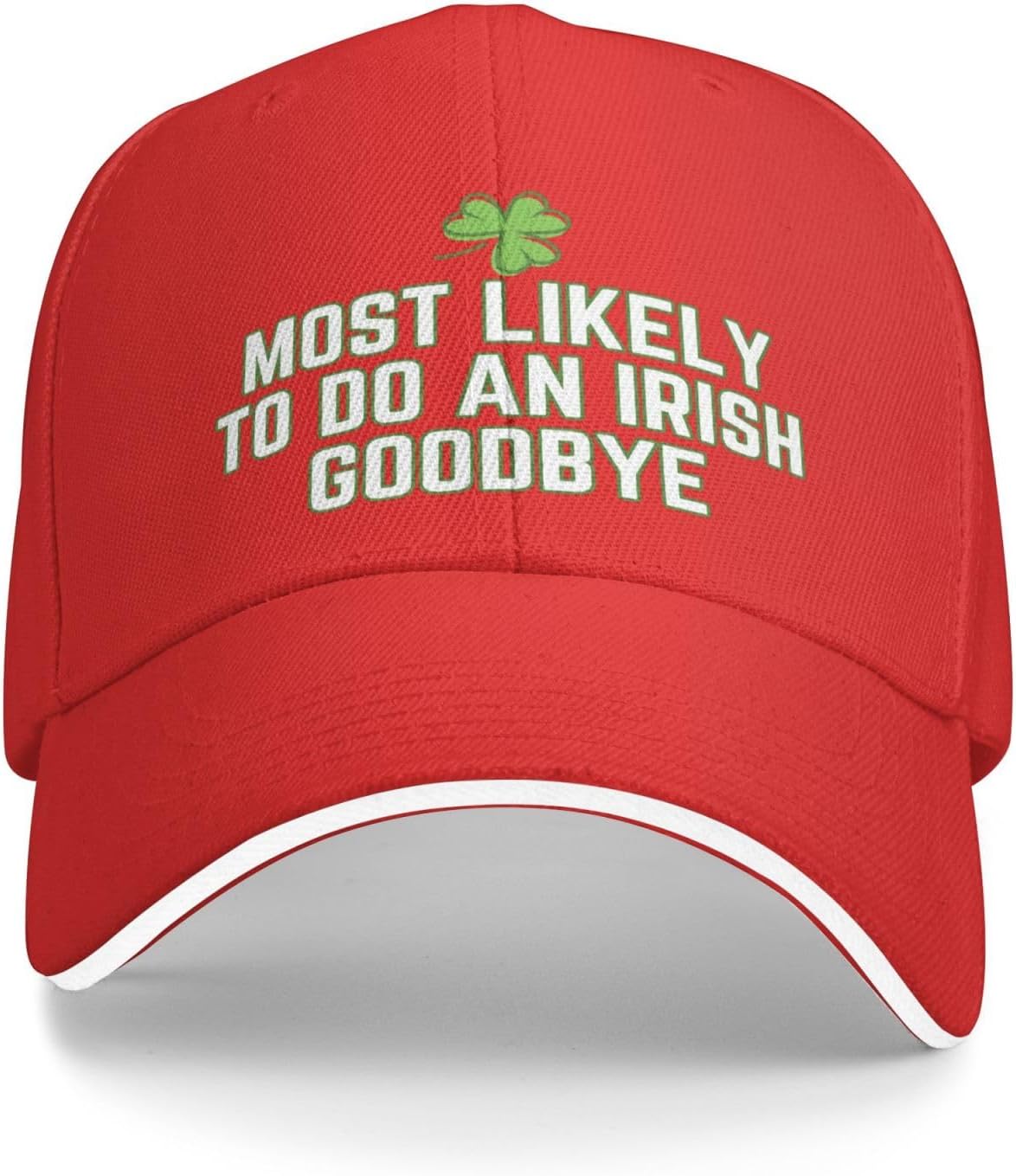 Most Likely To Do An Irish Goodbye Baseball Cap Funny St Patricks Day Polyester Adjustable Cap One Size