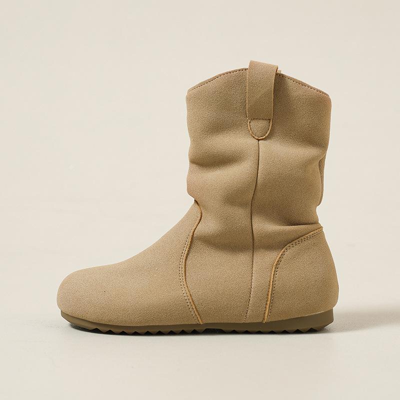 Vintage Lazy Wind Western Pile Boots Women's Autumn and Winter New Martin Boots Women's Knight Boots Short Boots Boots