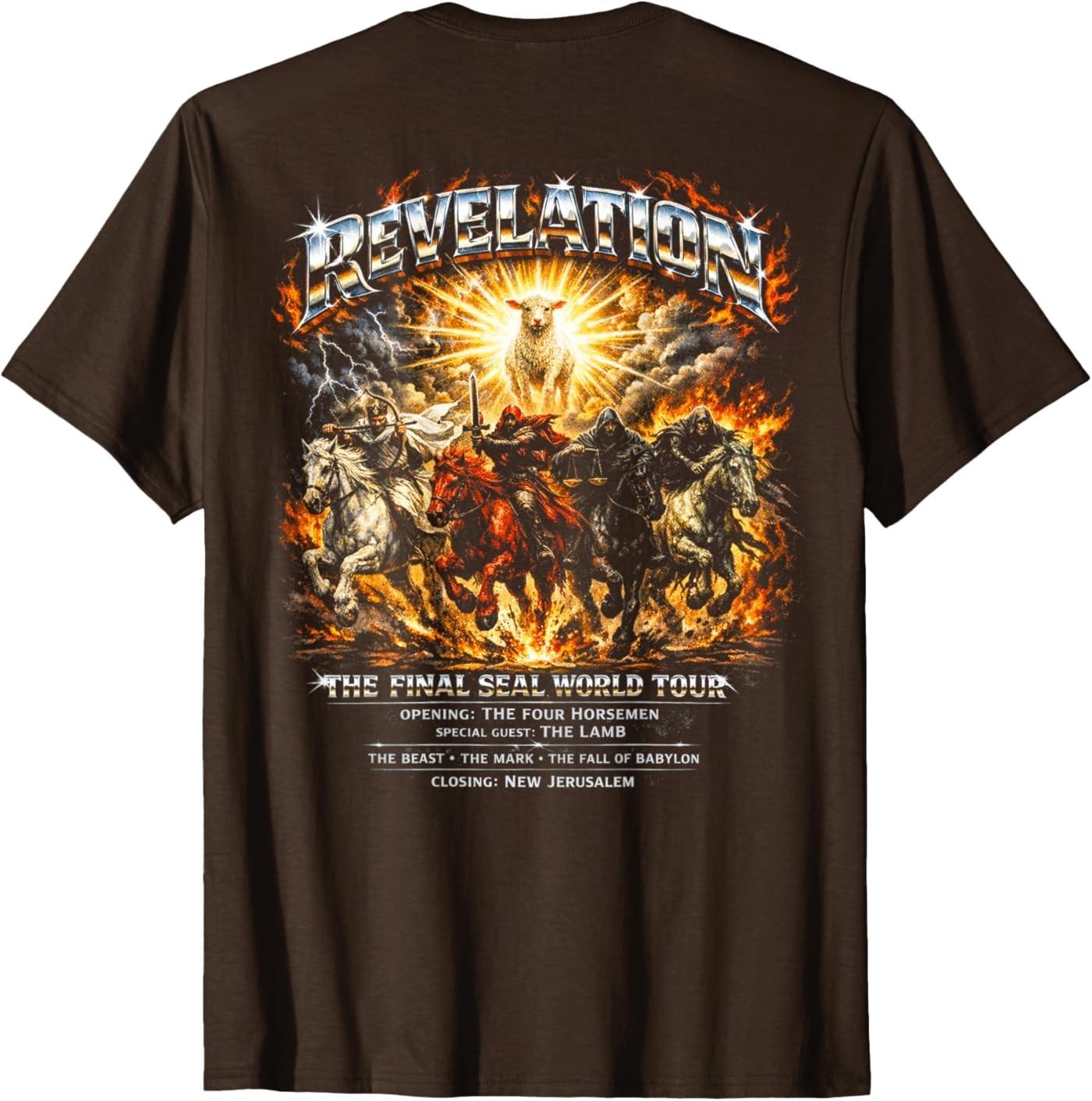 (ON Back) Book of Revelation 4 Horsemen of The Apocalypse T-Shirt S разноцветный