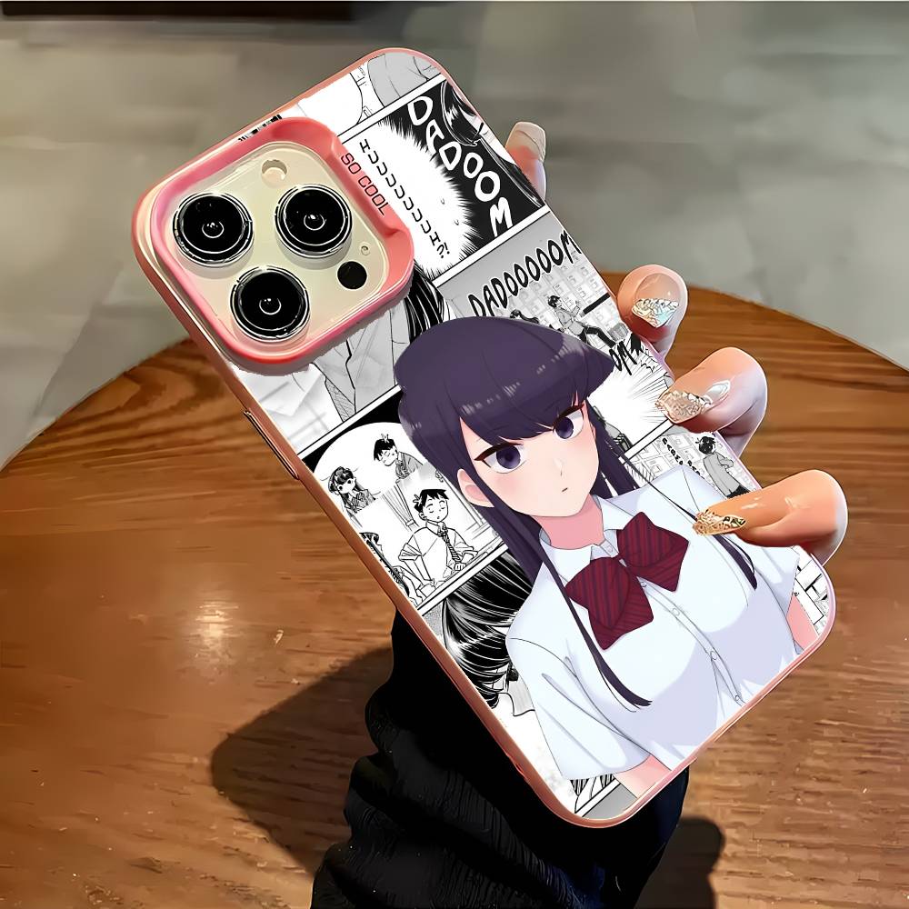 Anime Komi Shouko Phone Case For IPhone 17 16 15 14 13 12 11 Plus Pro Max Multicolor Aurora Laser Shockproof Funda Cover