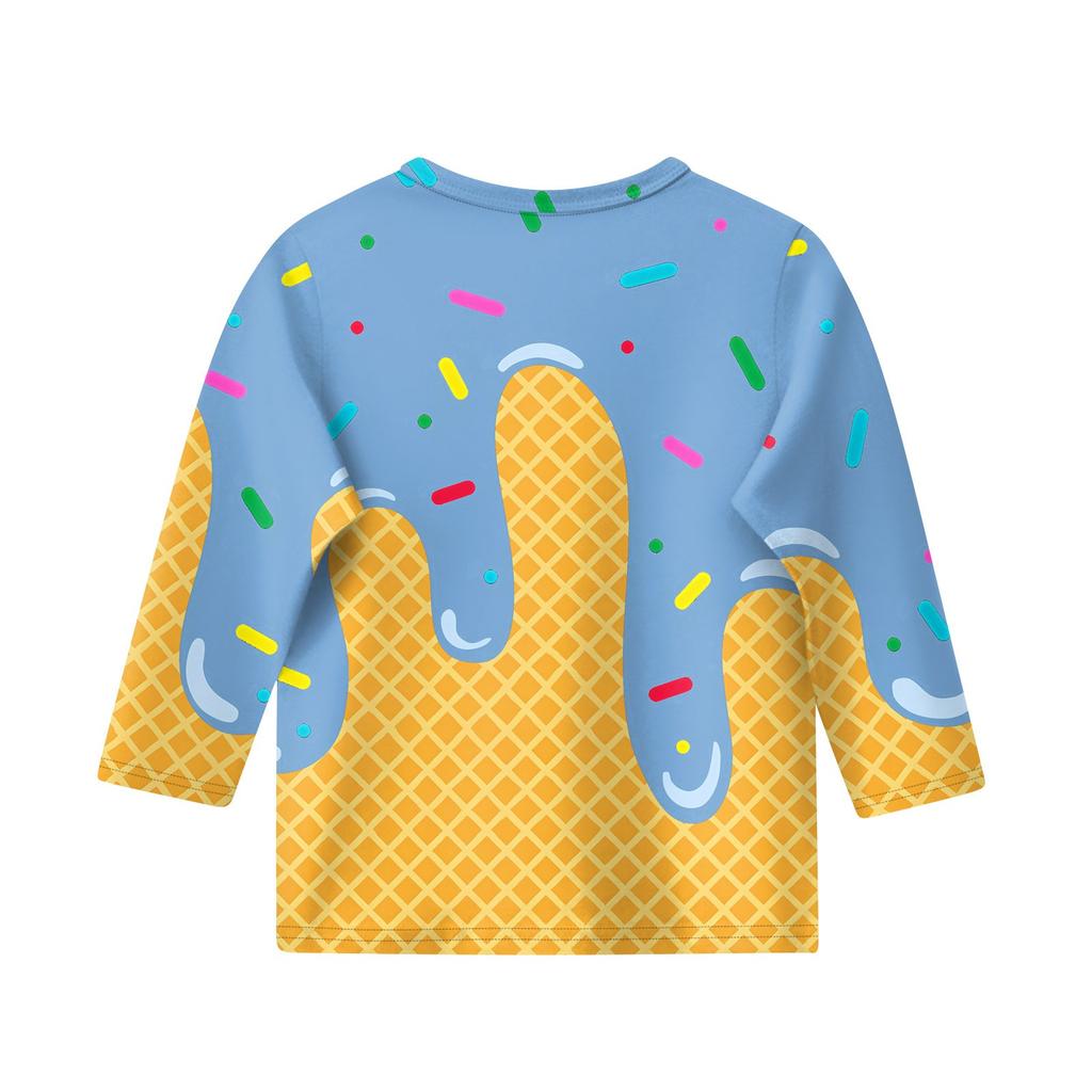 Druckoberteile für junge Mädchen 3-10 Jahre Rundhals 3/4-Ärmel T-Shirts Trendige Oberteile Outfit T-Shirts