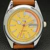 AUTOMATIC VINTAGE REFURBISHED SEIKO 5 6309A JAPAN MENS YELLOW WATCH A440864-4 Sk-a440864