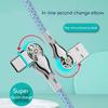 Fast Charging Cable 180 Degree Elbow Rotation USB A To Type C Cable with Light Zinc Alloy Braided Data Cable USB Micro Charger