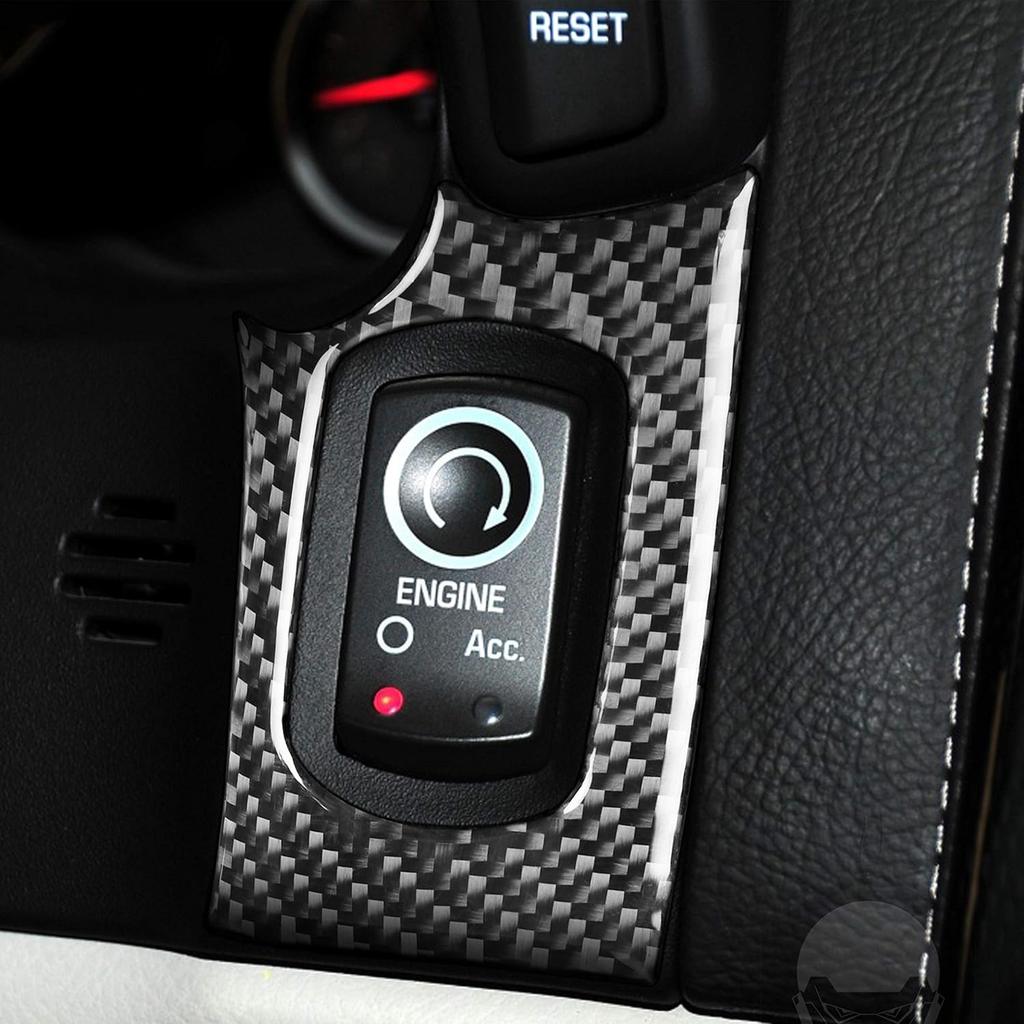 Electronic Ignition Switch Car Start Switch Panel Decal Engine Start Stop Button Frame Cover Real Carbon Fiber Sticker Interior Accessories for