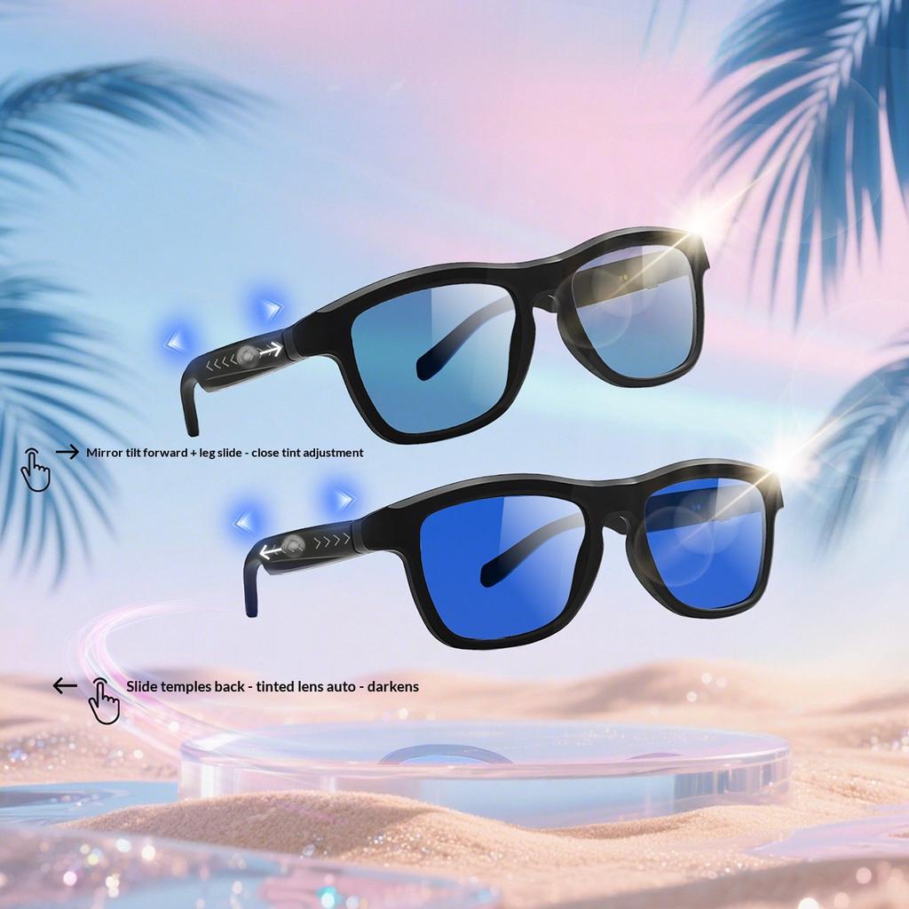 AI Smart Glasses HD Camera Sports Touch Call 3D Music Playback Real Time Translation Wireless Bluetooth Calling Smart Glasses with Translator Unisex