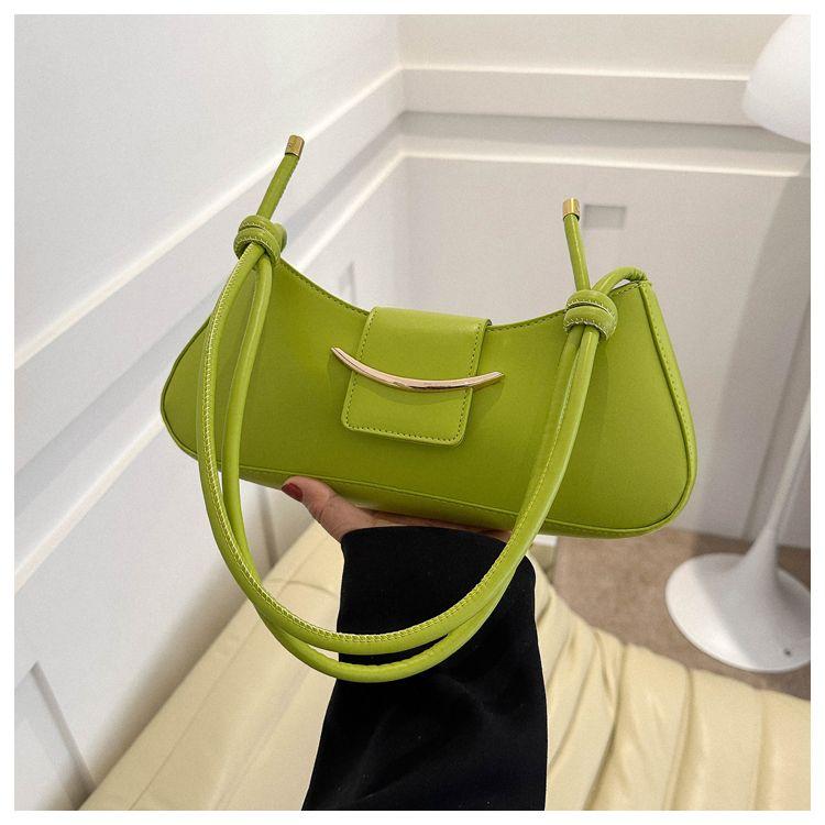 Easy To Carry Belt Buckle Handbag Summer Crossbody Bag Textured Shoulder Bag Minimalist Armpit Bag