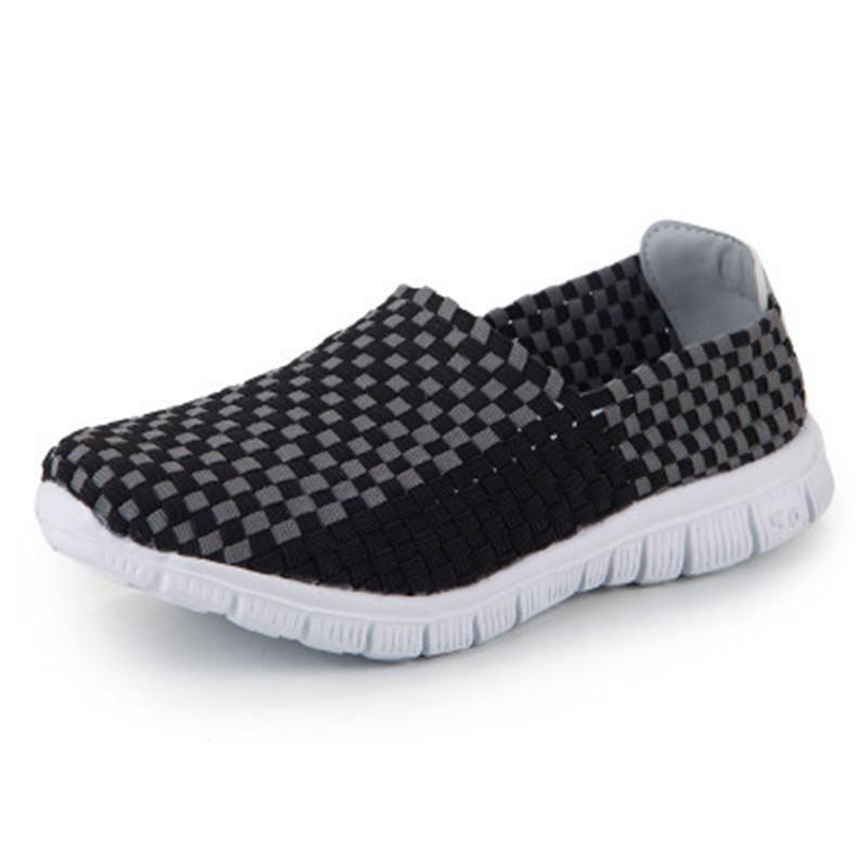 Pánská vycházková obuv lehká ležérní pletené mokasíny tenisky pohodlné pracovní boty tkané vycházkové boty pro muže prodyšné běžecké boty