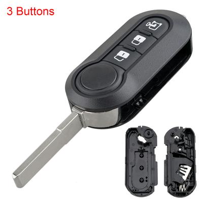 Custodia pieghevole di ricambio per guscio chiave auto a 3 pulsanti adatta per Fiat 500 Doblo DUCATO Panda Punto Peugeot