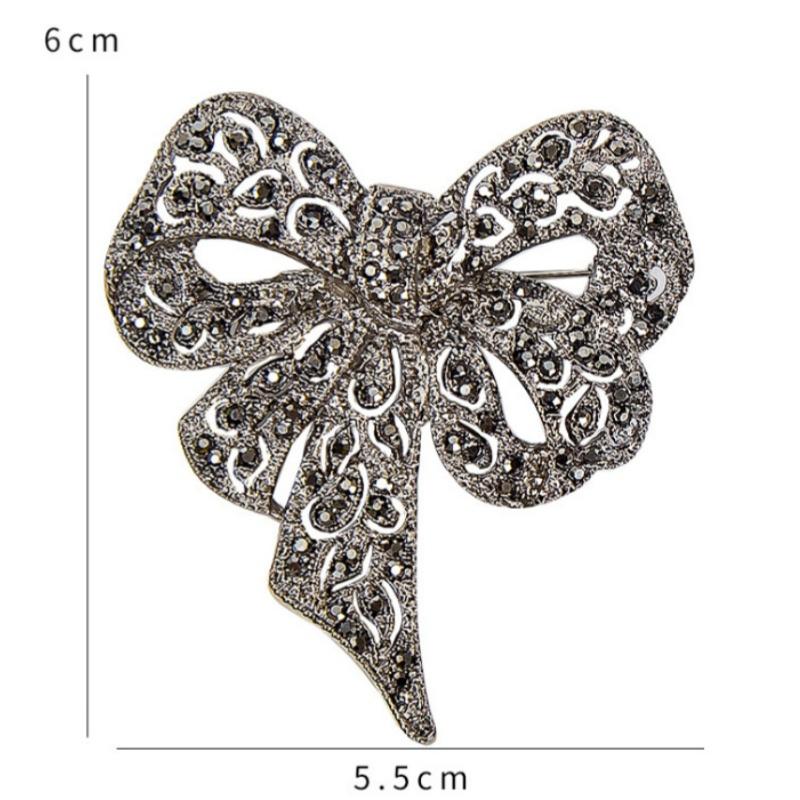 Luxury Sparkling Rhinestone Bow Brooches For Women Unisex Fashion Banquet Party Clothing Backpack Jewelry Accessories Gifts