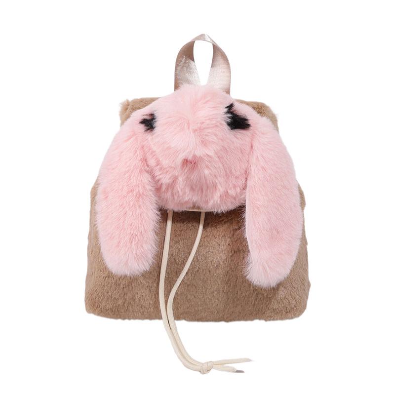 

Кролик Мультяшный Плюшевый Рюкзак Школьная Сумка Сумка на Шнурке через Плечо Большая Вместимость хаки