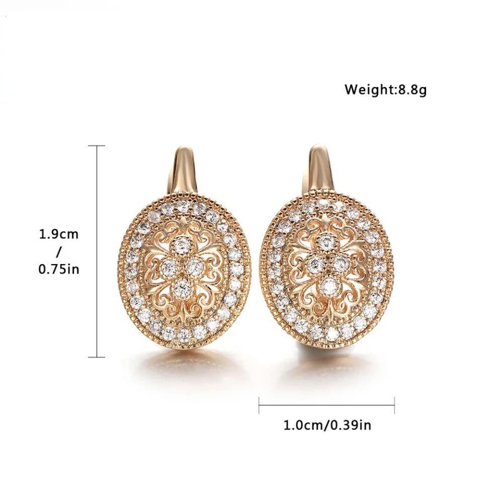 Rose  Latest Fancy Stylish Copper Zircon Bali Earrings for Women and Girls