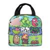 Custom Plants Gaming Zombies Insulated Lunch Bags for School Office Video Game Waterproof Thermal Cooler Lunch Box Unisex