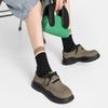 Casual Thick Bottom Small Leather Shoes Elevated Increase 2024 New Fashion Simple All-match Solid Color Women Shoes Autumntime