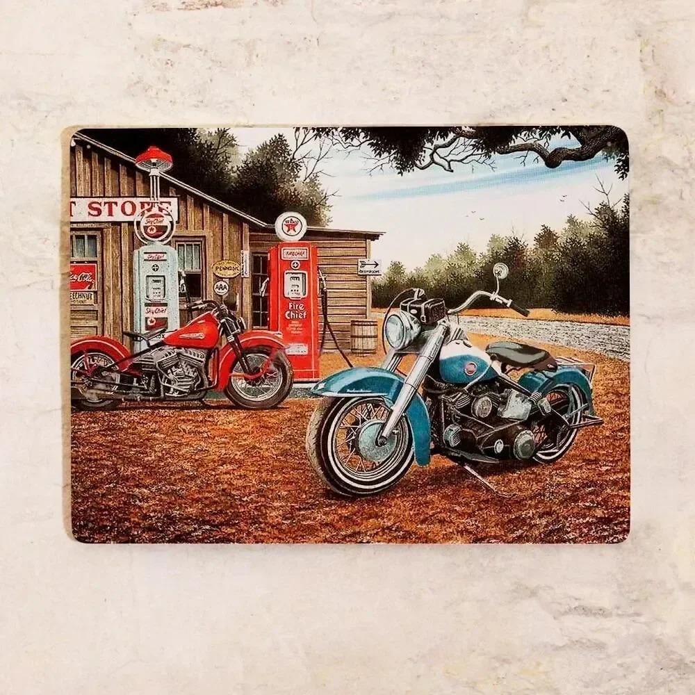 Vintage Motorcycle Tin Sign  Retro Metal Garage  Workshop Wall Decor 20x30cm