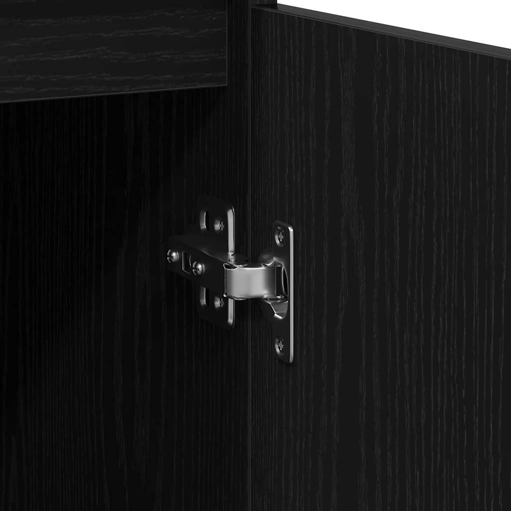 Sideboard in Black Oak Look 57 x 34 x 76 cm Engineered Wood