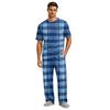 Men's Short Sleeve Pajama Set with Button Fly and Elastic Drawstring Waist for Sleepwear
