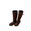 Black Boots Women's Long Boots American Daughter Style Autumn and Winter Retro Inner Height Increase But Knee Maillard Skinny Denim