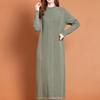 Knitted Dress for Women Mid-length Straight Sweater Dress Long Pullover Loose Knitted Sweater Knee-length Base Sweater
