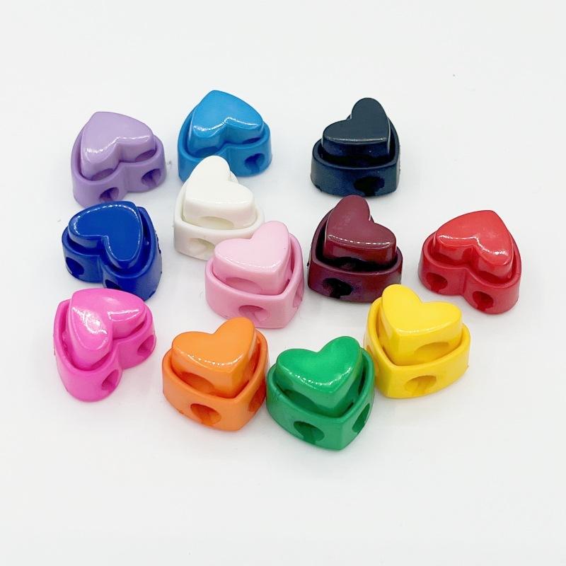 WTEMPO Colorful Button Hanging Buckle Rope Buckle Lock Buckle Peach Heart Spring Buckle Elastic Adjustment Buckle Closing Buckle