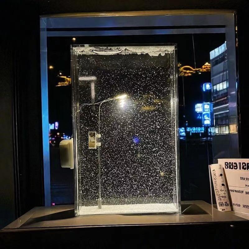 Acrylic Snowy Lamp Material Pack Night Light Snow Scene Lamp Desk Decor Decorative DIY Snowflake Ornament Valentine's Day Gift