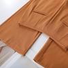 Spring 2025 Women's High-Waist Orange Flared Pants - Slimming, Drapey, Casual Wear