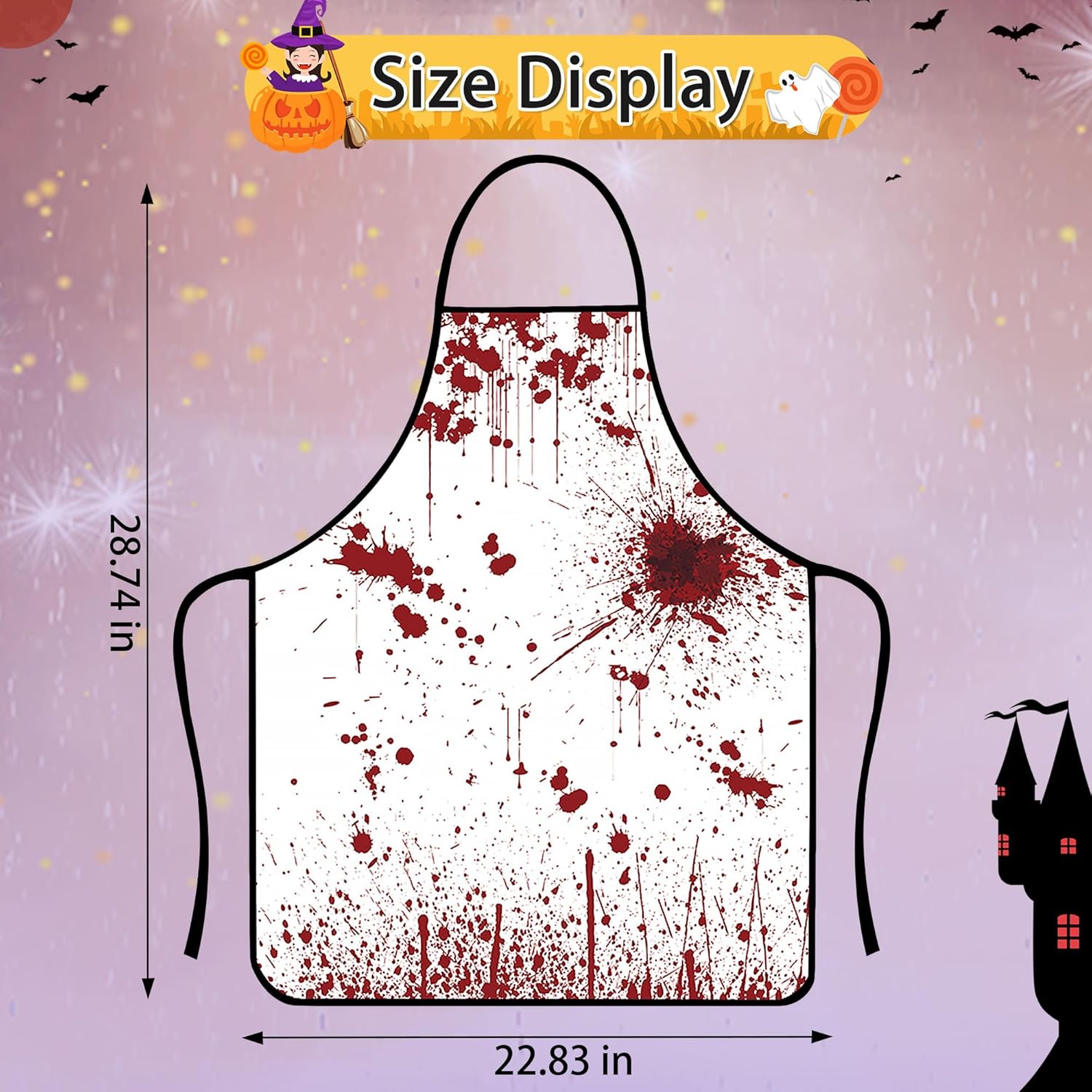 Lucleag Halloween Bloody Apron for Women, Bloody Scary Apron for Women Men Chef, Spooky Kitchen Aprons Cooking Grilling Apron for Halloween Dinner
