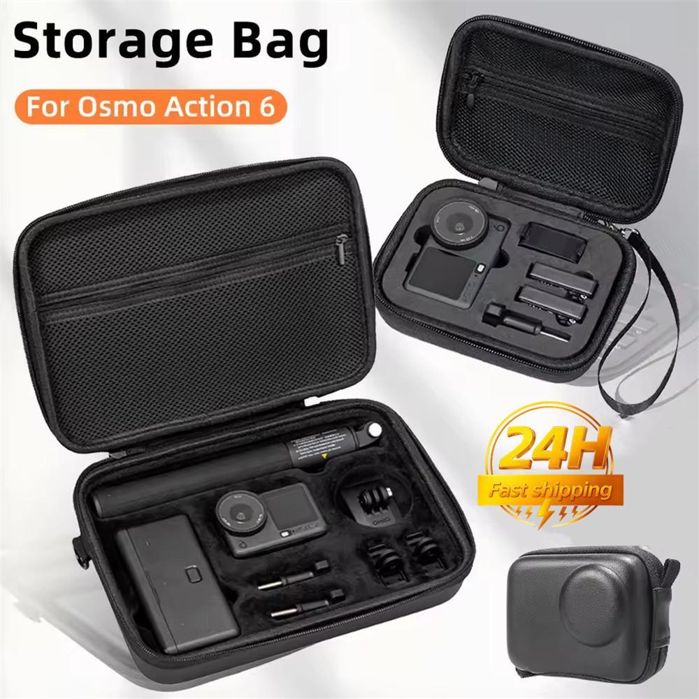 Portable Carrying Case for DJI Osmo Action 6, Hard PU Travel Storage Bag Shockproof Case for Action6 Protector Accessories