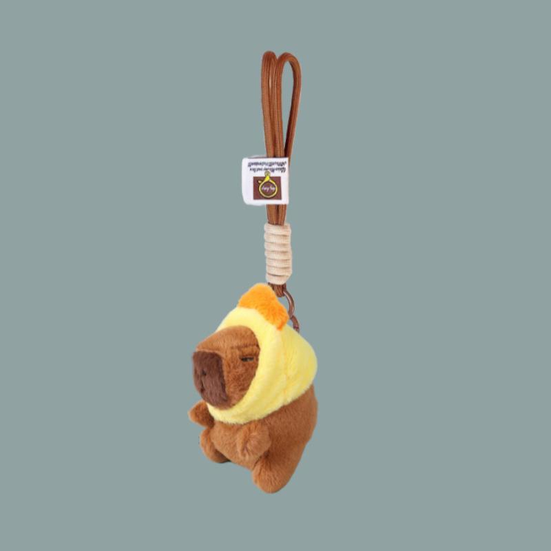 Cute Plush Keychain Small Capybara Pendant Student Bag Pendant Small Gift Boutique