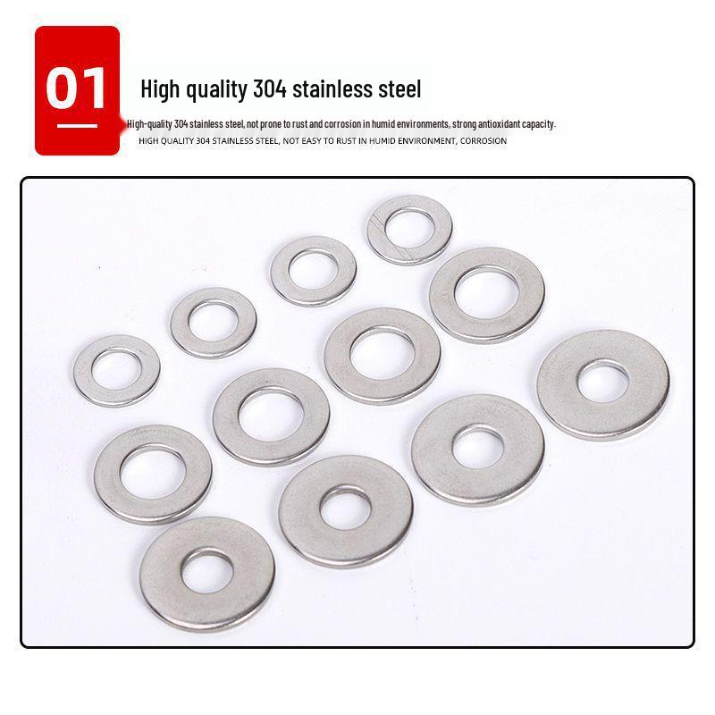 304 Stainless Steel Flat Washer M2-M30 – Oversized Option Available – Free Shipping