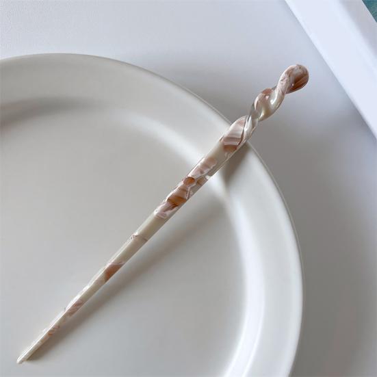 Verdrehte Form Exquisit Elegant Einfach Haarstab Vintage Chinesischer Stil Acetatplatte Haarstäbchen Haaraccessoires