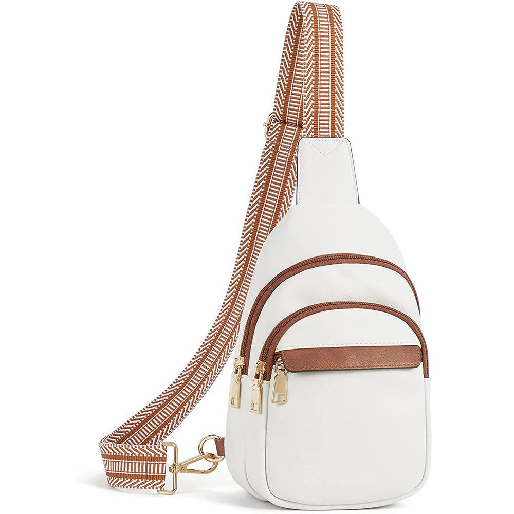

Geestock Fashion Women s Chest Bag Luxury Designer Pu Leather Sling Crossbody Bag Strap Shoulder Bags Casual Ladies Fanny Pack белый