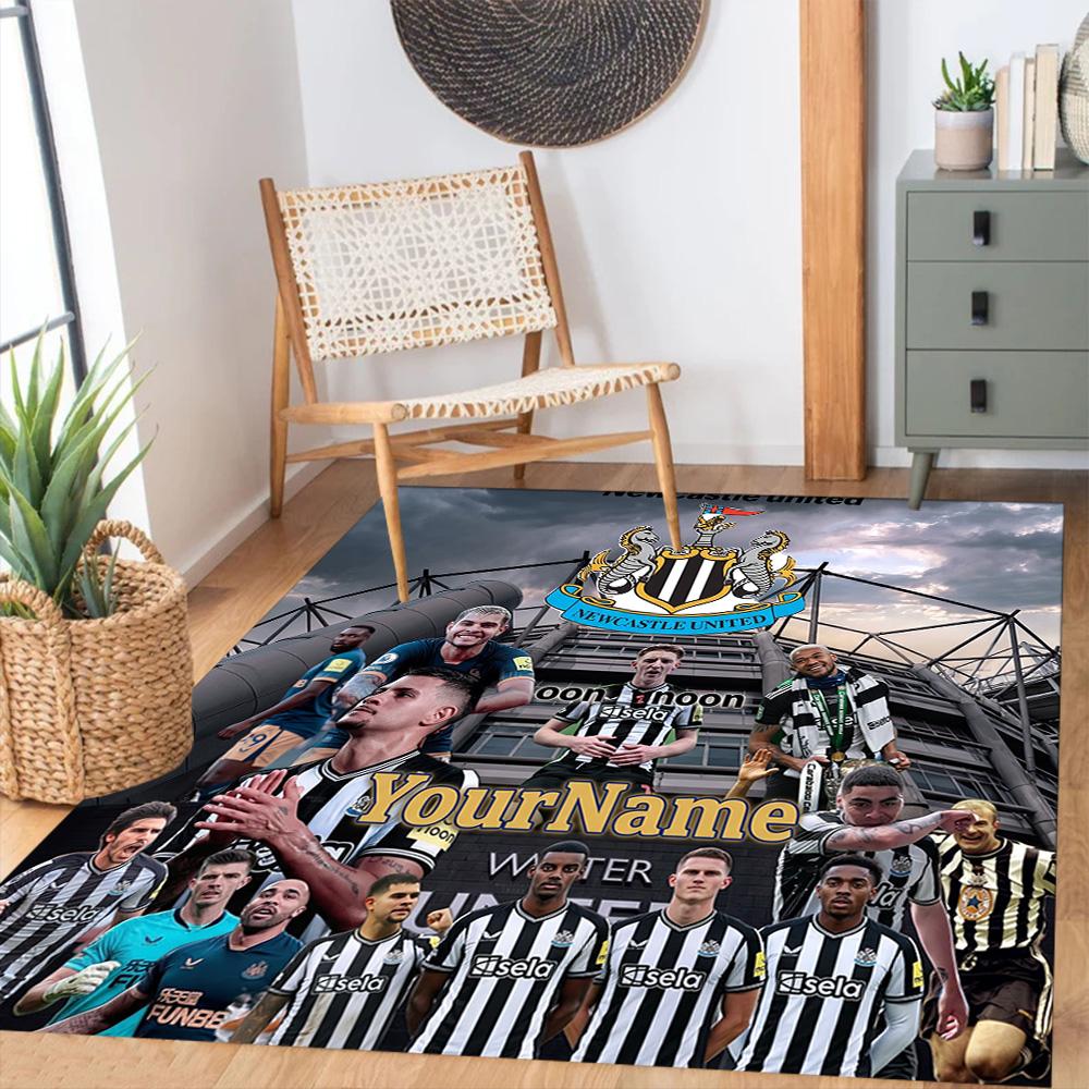 Newcastle 10 Customizable Name Carpet Design for Game Room Entryway Dormitory Living Rooms Anti-slip Rug Decorate Offices