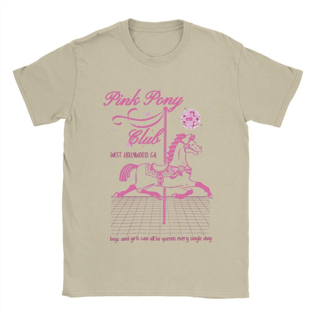 Novelty Chappell Roan Pink Ponys Club T-Shirts for Men Crewneck Cotton T Shirts Short Sleeve Tees Party Clothes