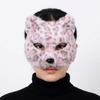 Realistic Cat Plush Mask Leopard Print Halloween Plush Mask Simple Masquerade Mask  Cosplay Props