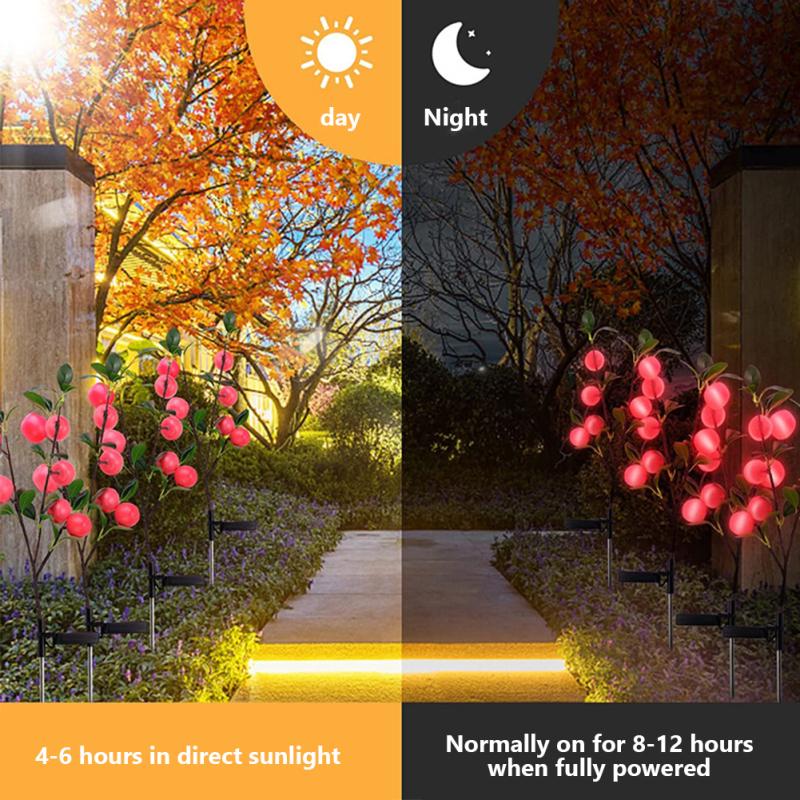 2pcs Led Solar Light Ip66 Waterproof Outdoor Landscape Lawn Lamp For Patio Yard Garden Decoration