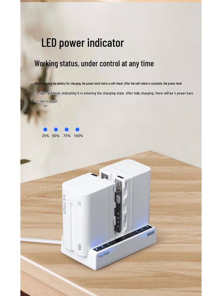 Viltrox VL22 78W PD 36W Fast Charger for NPF550/F770/F970 Lithium Batteries