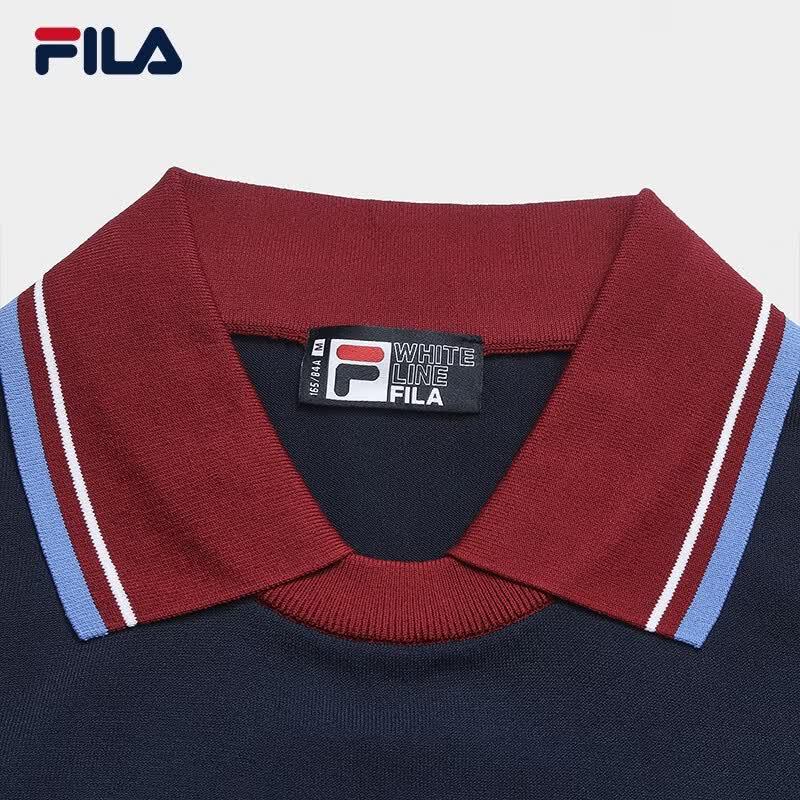 FILA Women's Color-Block Knitted Short Sleeve Top