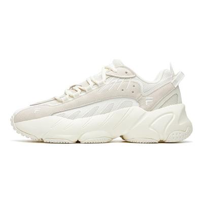 ADE Retro Stoff Leder Synthetisches Leder Strapazierfähig Atmungsaktiv Low-Top Lässig Stadtpendeln Laufschuhe Damen Sneaker Lichtweiß F12W021103FSW