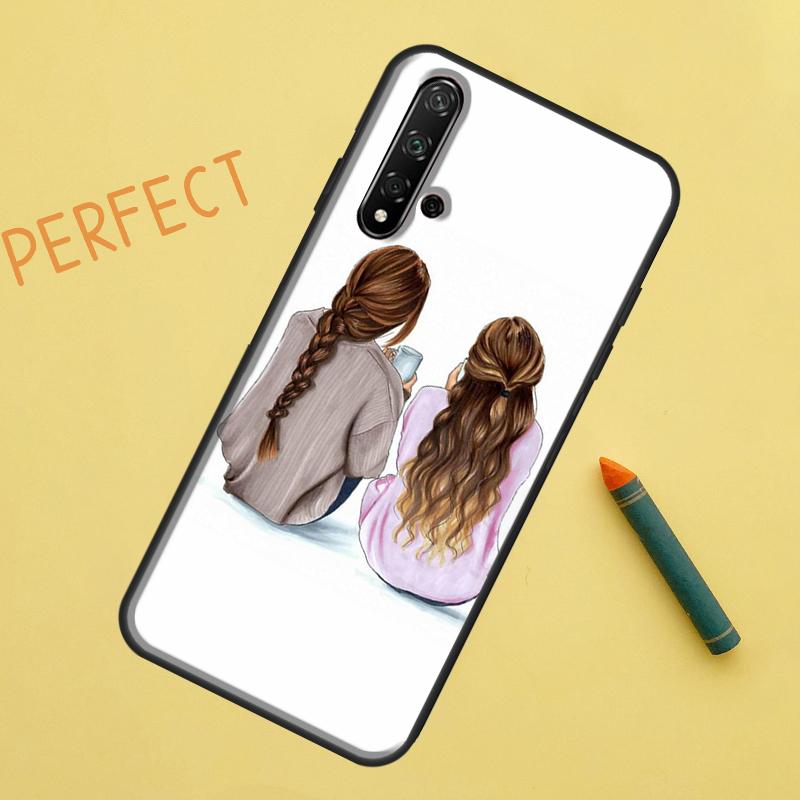 Best Friends BFF Matching For Huawei Nova 5T 9 10 SE 7i 8i 11i 12i Y60 Y61 Y70 Y72 Y73 Y90 Y91 P20 P30 P40 Lite Case