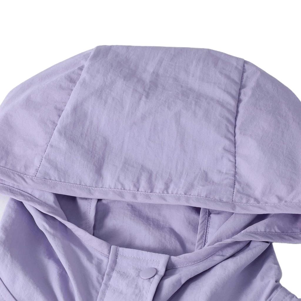 Puma Casaco Casual Minimalista Corta-vento Confortável de Cor Sólida Jaquetas Femininas Roxo 683797-75
