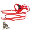 Cat Vest Type Harness with Adjustable Leash Pet EscapeProof Vest Strap for Walking(Red L)