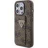 Guess Guhcp15Xpgs4Tdw Iphone 15 Pro Max 6.7 Brązowy/Brown Hardcase Grip Stand 4G Triangle Strass
