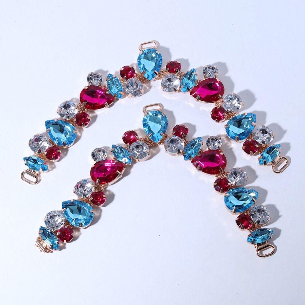 

2 шт. Простая акриловая хрустальная цепочка-елочка для шлепанцев, съемные сандалии, пляжные шлепанцы, декоративная цепочка, пряжки для обуви своими руками для женщин