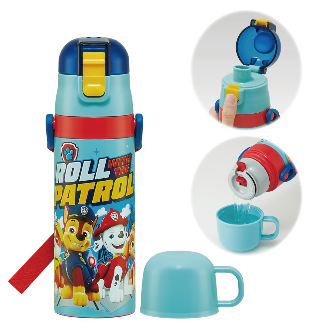 

Skater Kid-Friendly Lightweight Stainless Steel 2-Way Water Bottle, 430ml, Paw Patrol 24 Design, for Kids, Includes Cup for Direct Drinking,