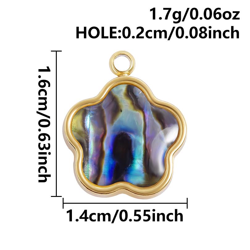 High Quality 304 Stainless Steel Sun Heart Abalone Shell Pendant For Jewelry Making Supplies Enamel Charm Golden DIY Accessories
