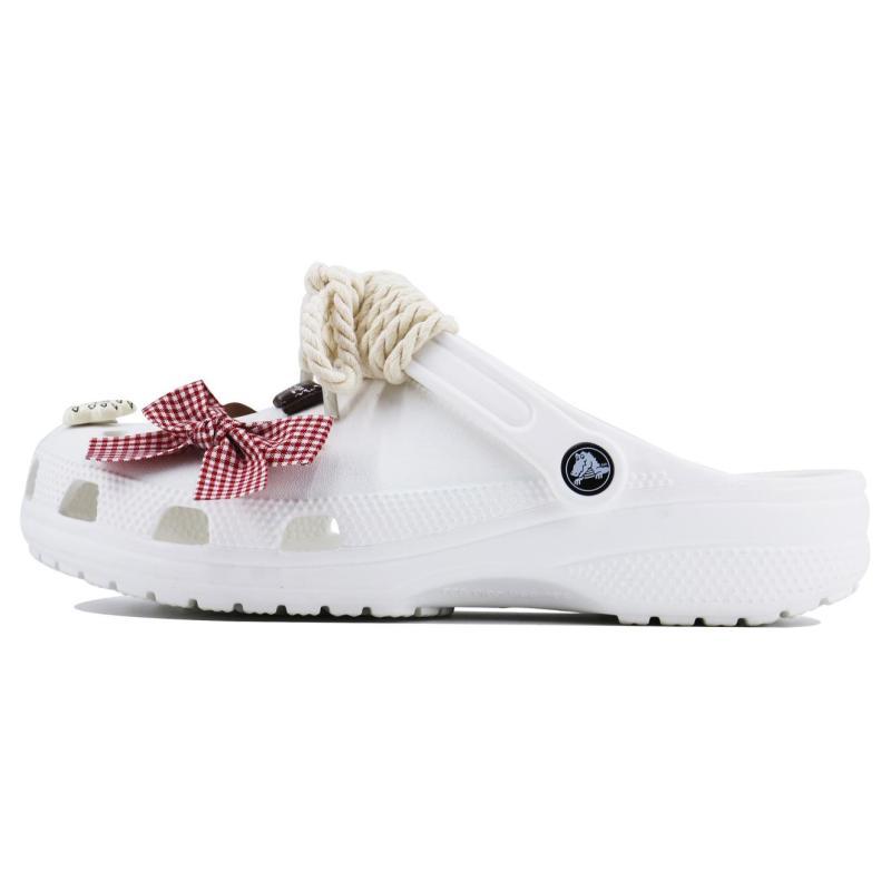 

Crocs Classic clog Красная клетка SDS EVA Медведь Контрастные Мультяшные Домашние Повседневные Пляжные Дырявые Туфли Унисекс Белые 43-44 белый