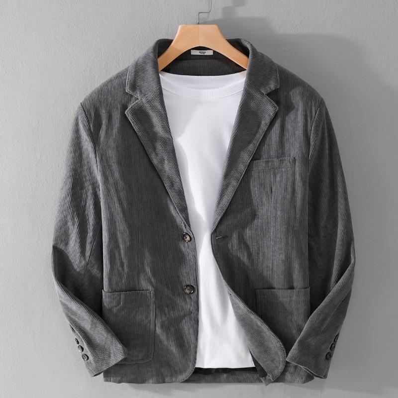 Men's Slim-Fit Corduroy Jacket, Versatile Autumn Business Casual W806