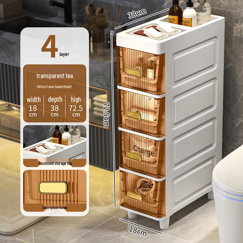 Waterproof Ultra-Narrow Storage Cabinet for Bathroom, Kitchen, and Refrigerator Gaps