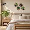 Retro Black Cat Wall Piece 4PCS Sign, with Warm Grain Texture Wood Art, Scratch-Resistant Rounded Corner Wooden Art Home Decor, Nordic Style