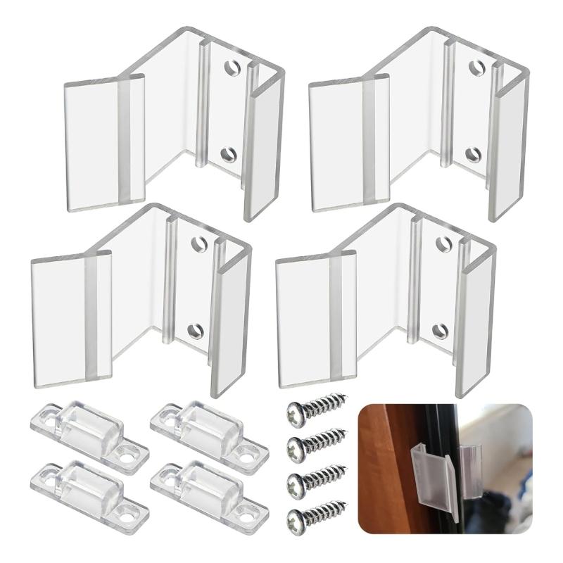Clear Sliding Mirror Door Latches Easy to Use Sliding Mirrored Travel Door Latches Travel Trailer Door Security for Home